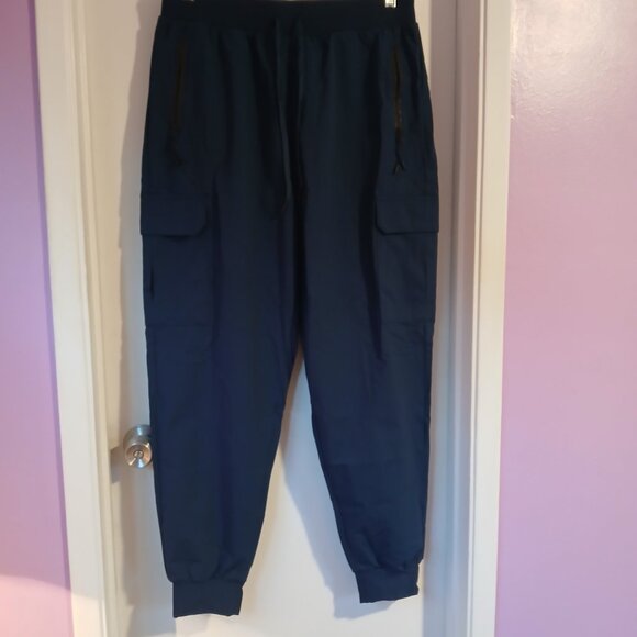 Pants - Women's Cargo Pants  Waterproof Pockets Navy SZ L
